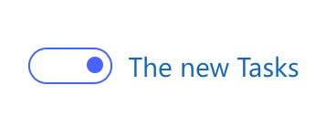 The new Tasks toggle switch