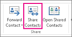 Share Contacts button in the Home tab's Share group.