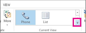 Current View group on the Home tab