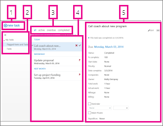 Tasks in Outlook Web App