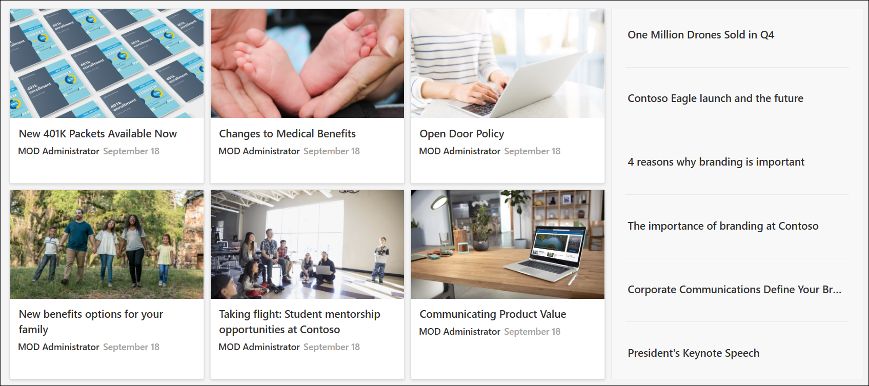 News web part on a SharePoint hub site