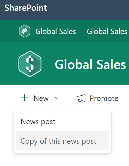Make a copy option for a news post