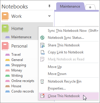 You can close a notebook if you dont need to use it anymore.