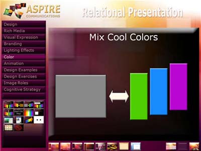 Screenshot showing Cool colors group