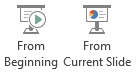 Screenshot showing that you can start a slide show from the beginning or from the current slide.