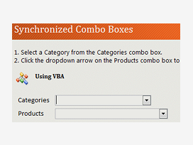 Illustration for the Sync combo boxes Access template