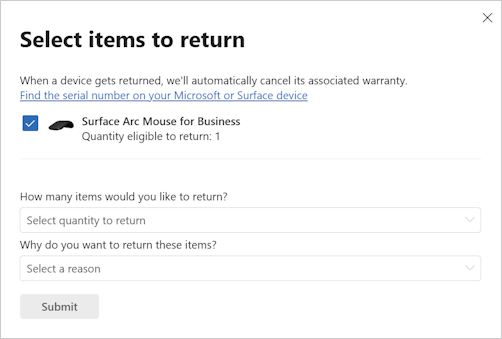 Snapshot to select return.