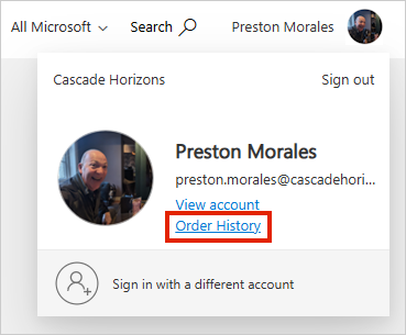 Sign in for the work account.