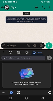 Image Creator prompt panel in Microsoft SwiftKey
