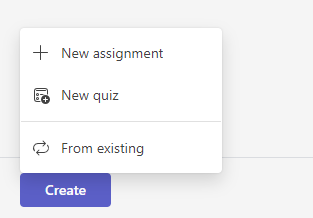 Screenshot of new assignment.