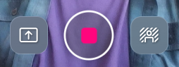 Stop button displayed during video recording
