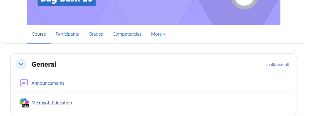 Moodle click Microsoft Education