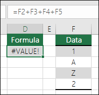 #VALUE! error