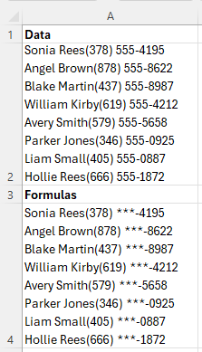 Using REGEXREPLACE to replace the first three digits of each phone number in mixed text with *, using pattern [0-9]+-