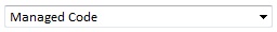 Drop-down list box displaying Managed Code