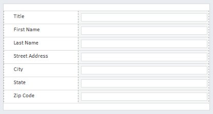 Default SharePoint list form with contact information fields