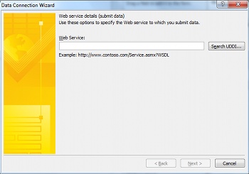 Data Connection Wizard field for a Web service URL