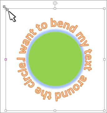 WordArt wrapped around a circle