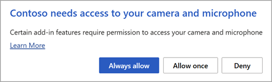 Add-In Features require permission