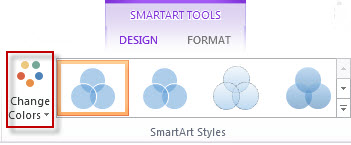 Change Colors option in the SmartArt Styles group