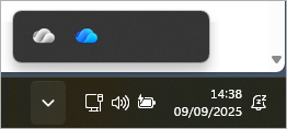 OneDrive personal and work or school sync icons.