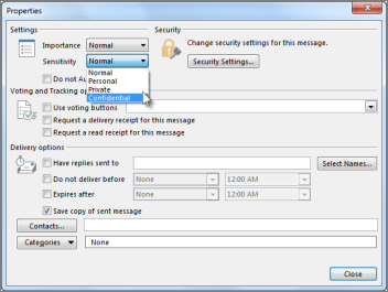 Sensitivity options