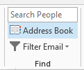 The Address Book is on the side of the Home tab.