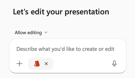 Screenshot that shows prompt with brandkit selected in PPT.