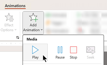 Screenshot showing that you can start playing audio after a delay by using animation options.
