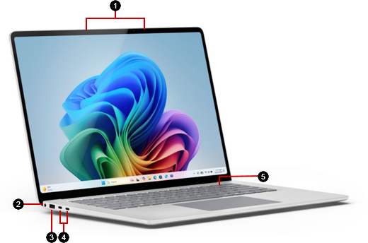 Screenshot that shows a Surface Laptop 7th Edition with the specified hardware features.