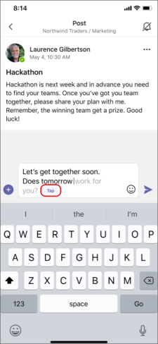 Add predictive text