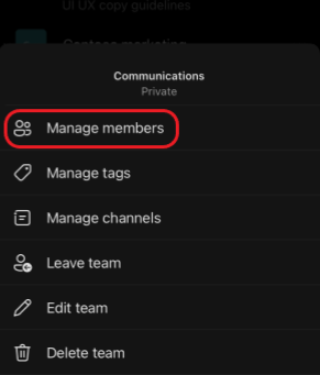 iOS manage team members