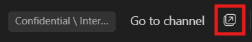 Screenshot that shows the icon that lets you pop out a channel conversation.