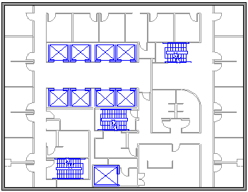 Screenshot showing the Floor plan showing offices, stairwells, elevators