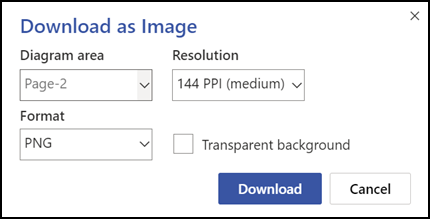 Screenshot showing the Download As Image options.