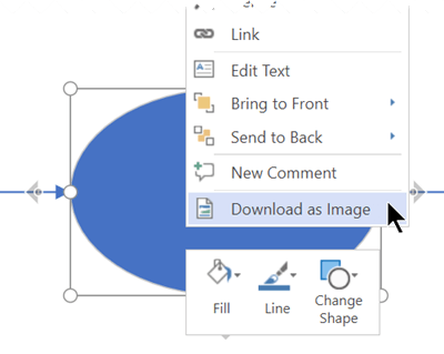 Screenshot showing the Right-click the selection and then choose Download As Image.