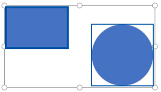 Selecting shapes to align them.