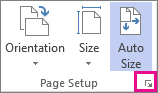 Screenshot of the Page Setup launcher