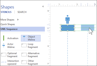 Screenshot of a UML Sequence lifeline