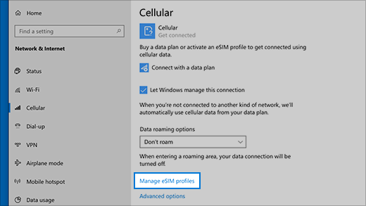 Manage eSIM profiles