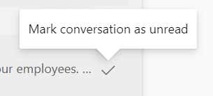 Marking a message as unread in the Yammer inbox