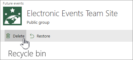 SharePoint Online Recycle delete item button