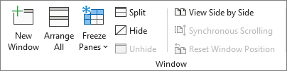 Window group on the View tab