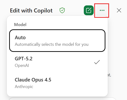 Find model options collapsed into the settings menu.