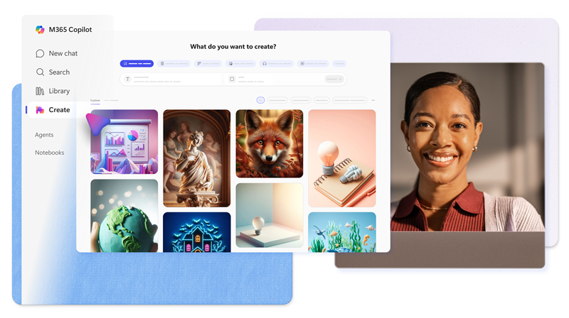 Image of Create in Microsoft 365 Copilot.