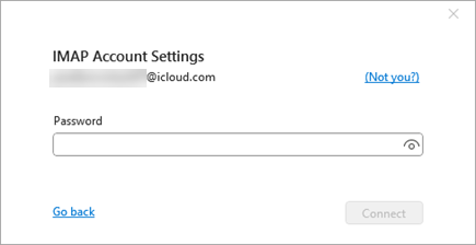 Screenshot of Password window