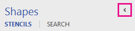 Click the Minimize arrow to minimize the Shapes window
