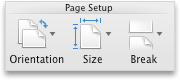 Word Layout tab, Page Setup group