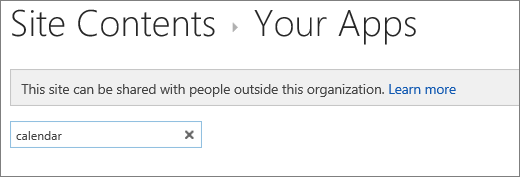 Search for a calendar list with build-in calendar highlighted