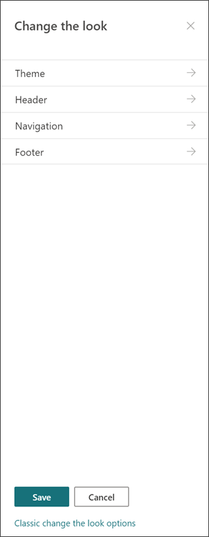 Image of the Change the look panel